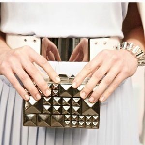 Bcbg gold clutch